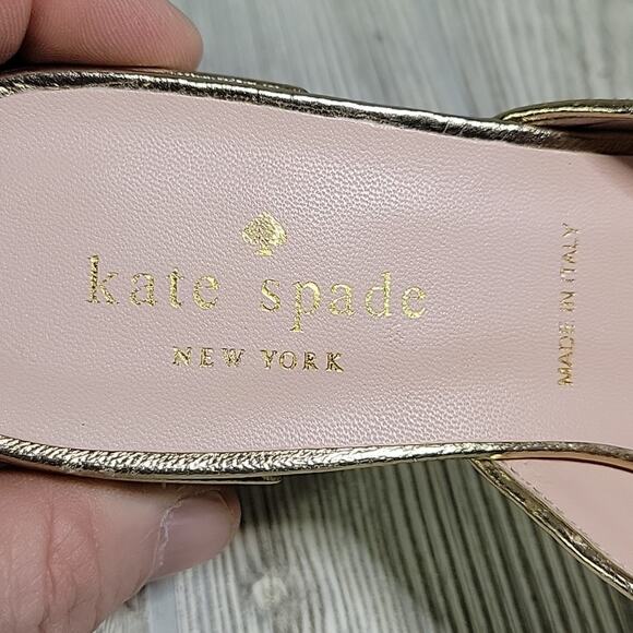 Kate Spade New York Glendi Gold Glitter Slip On Mules Womens Size 5.5 NEW - Picture 13 of 15
